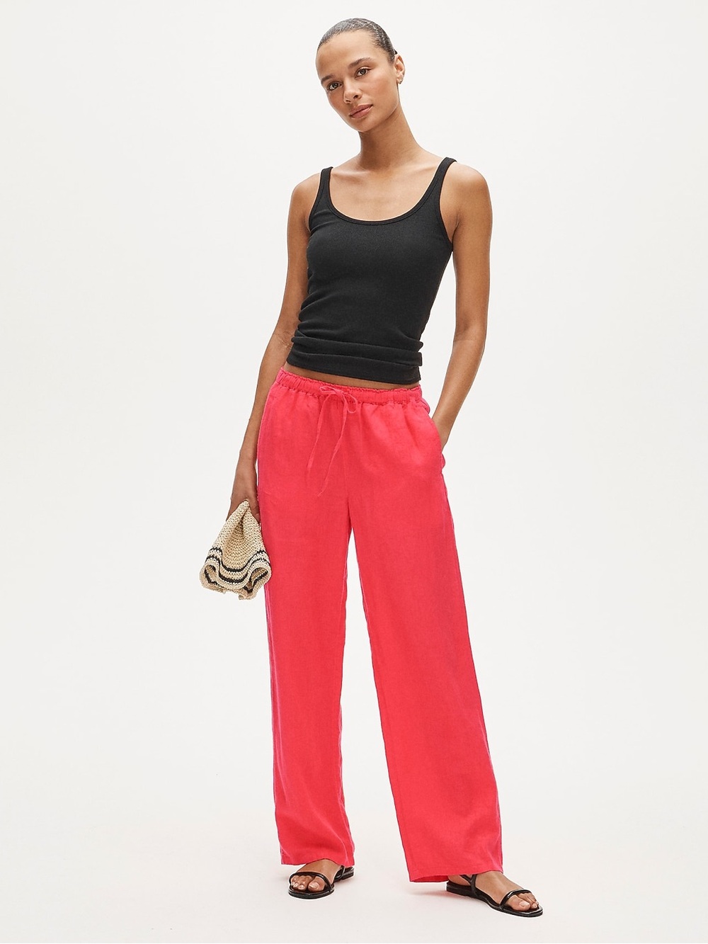 Jcrew soleil linen Red Pants